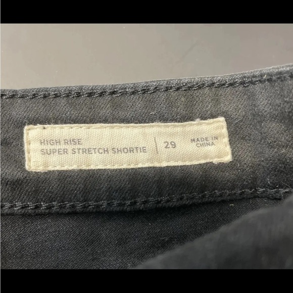 Pac Sun Black Jean Shorts Girls High Rise Super Stretch Shortie Size 29 - Picture 3 of 6